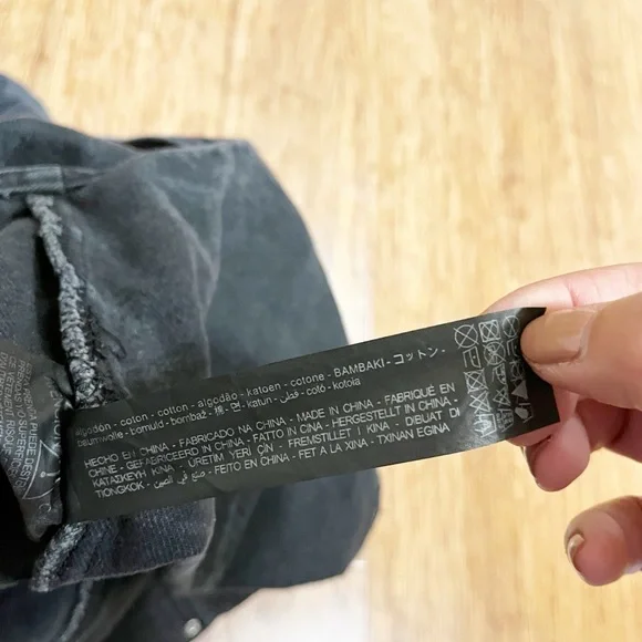 Zara Charcoal Black Denim Overalls w/ adjustable straps and pockets. Size Large - Picture 14 of 14